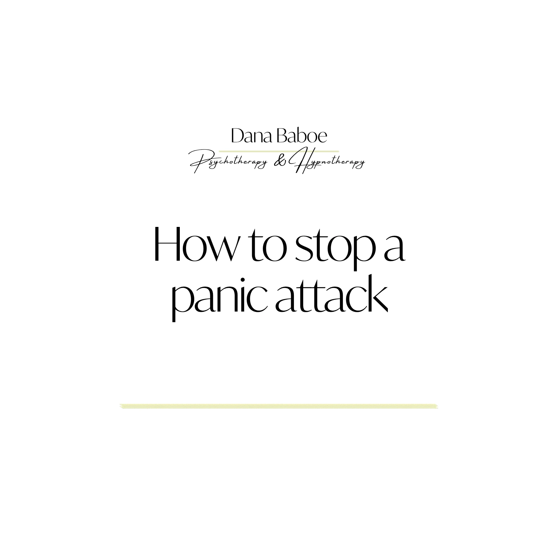 How To Stop A Panic Attack Psychotherapy Hypnotherapy Dana Baboe Liverpool UK Online